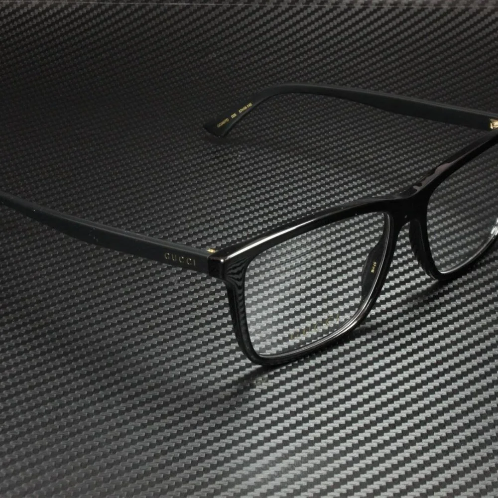 Gucci Men's Shiny Black 57mm Eyeglasses